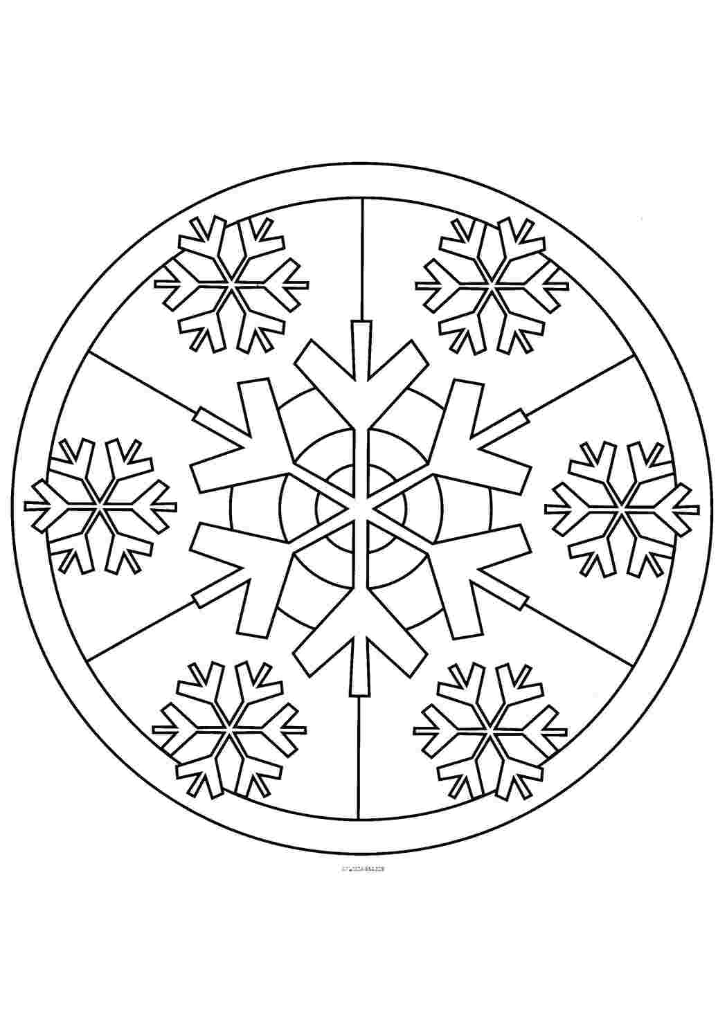 Раскраска Снежинки