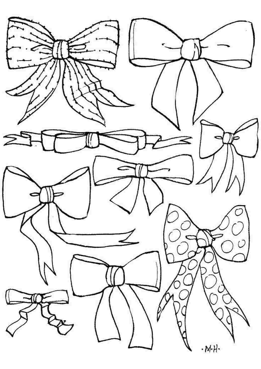 Раскраска Бантики