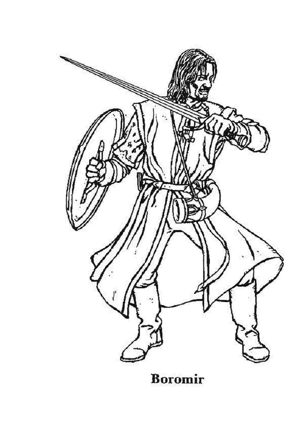 Раскраска Боромир