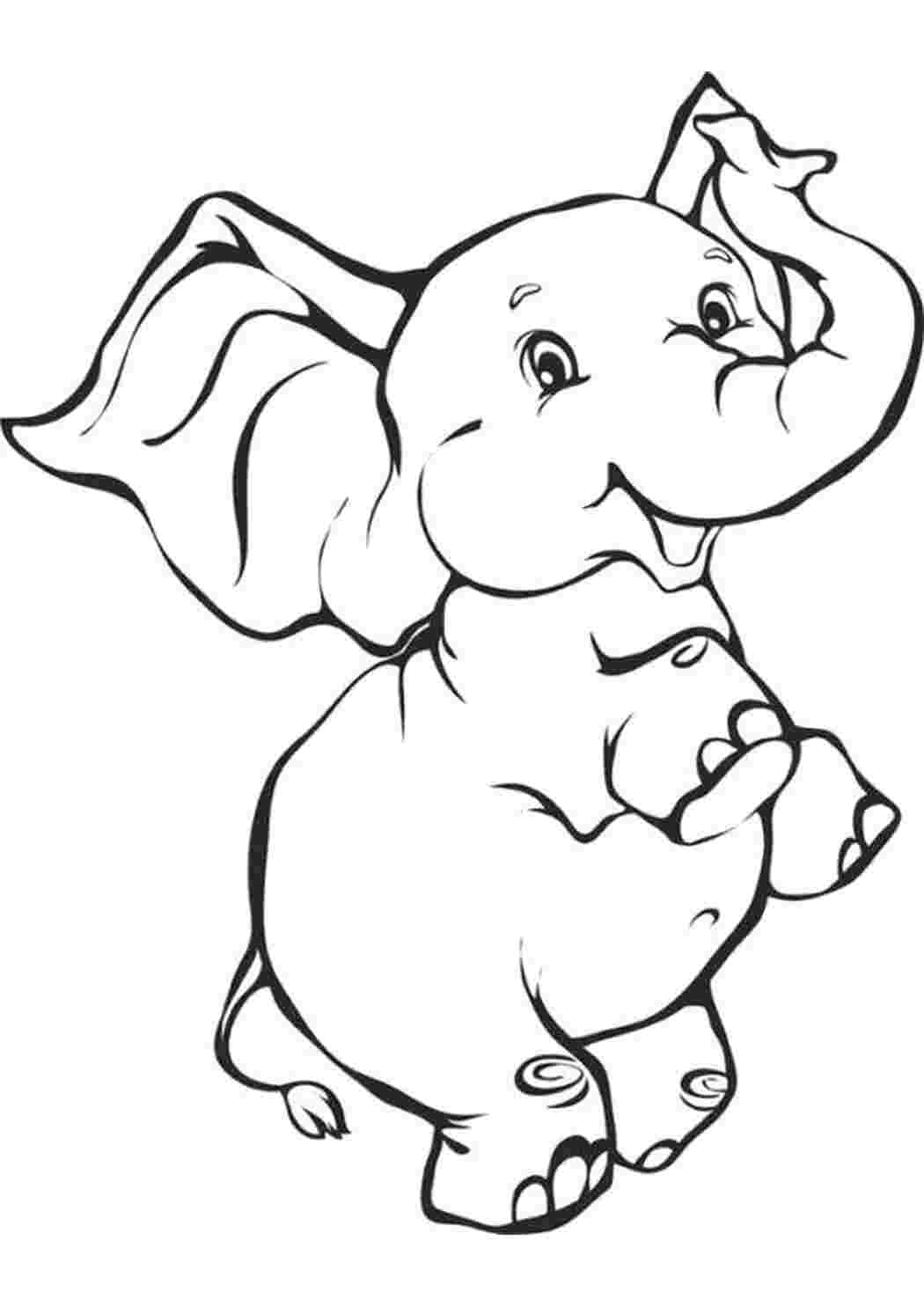 Раскраска Слоник