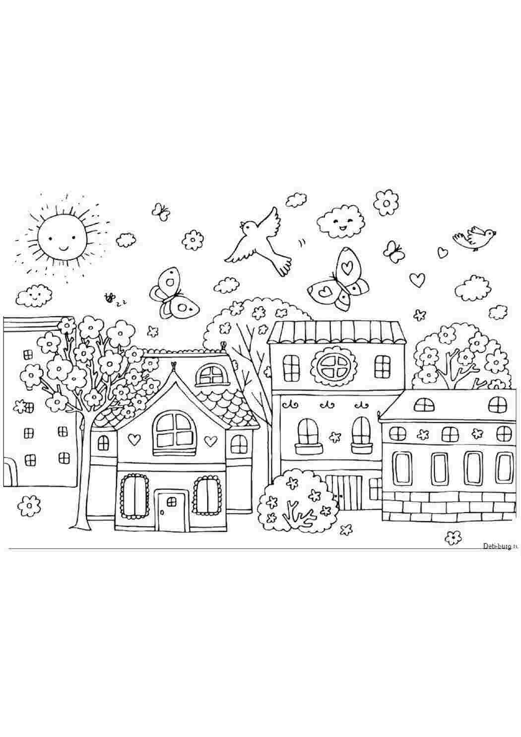 Раскраска Дома