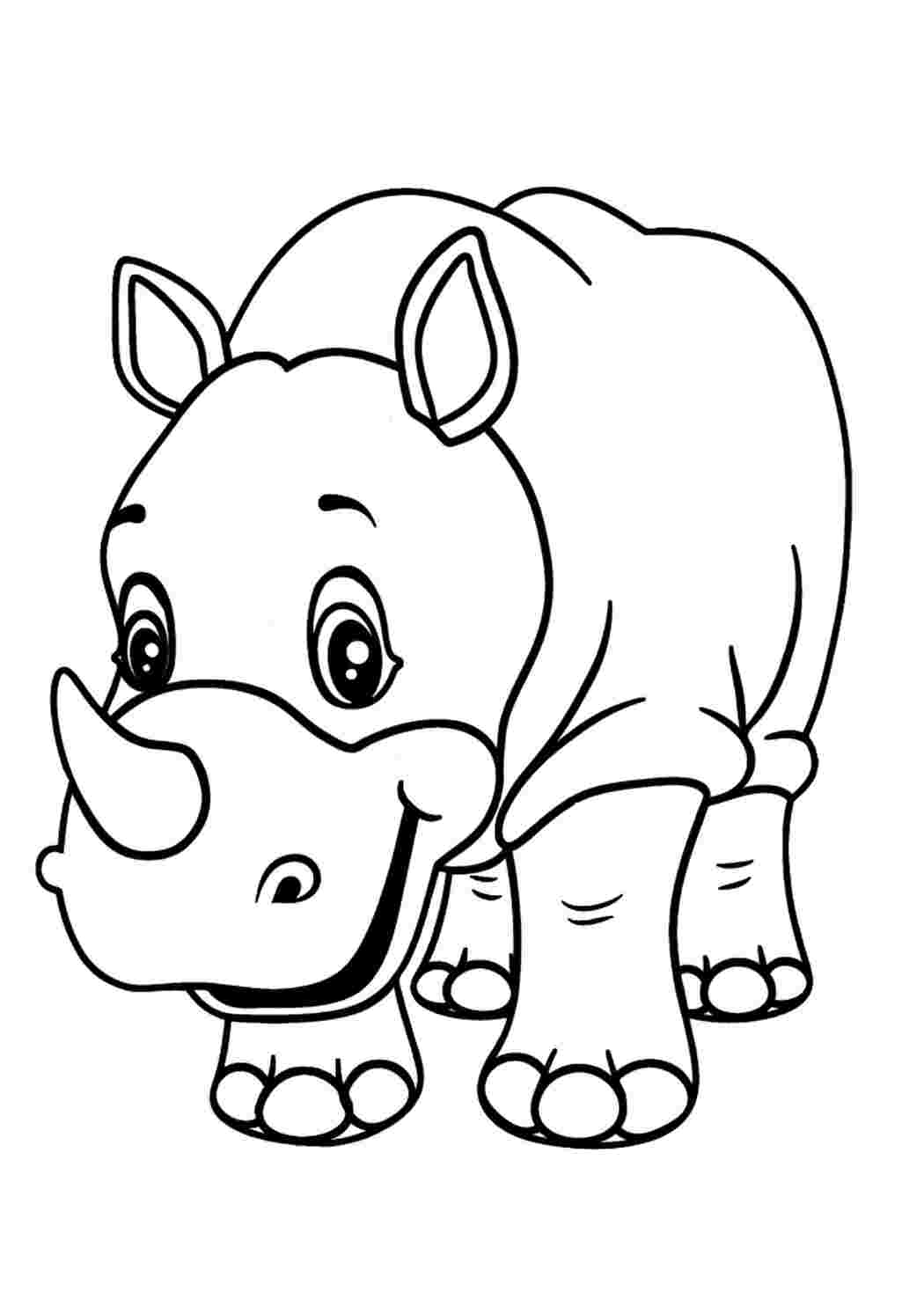 Раскраска носорог для детей 5-6 лет