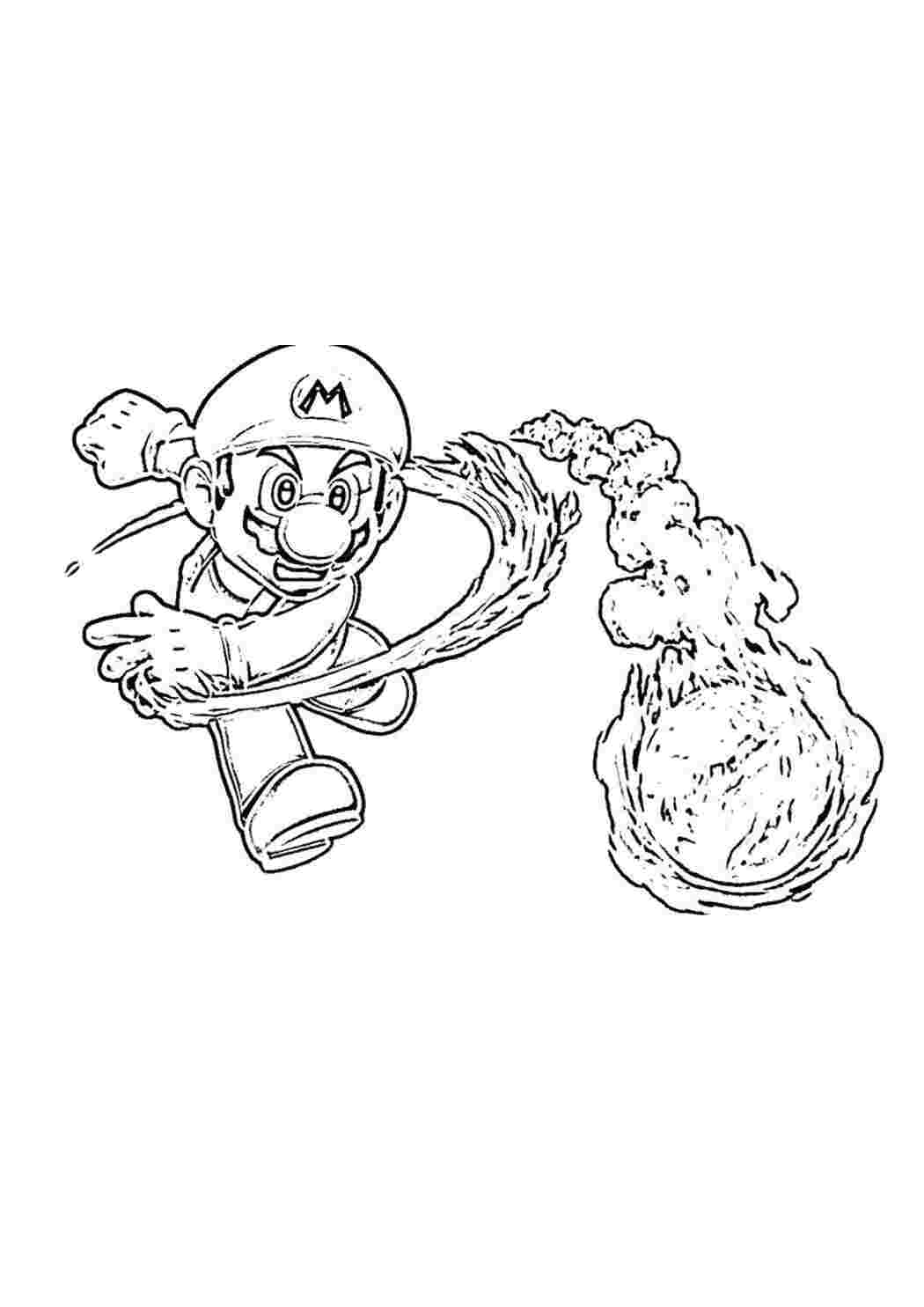 Огненный грибок из Марио раскраска