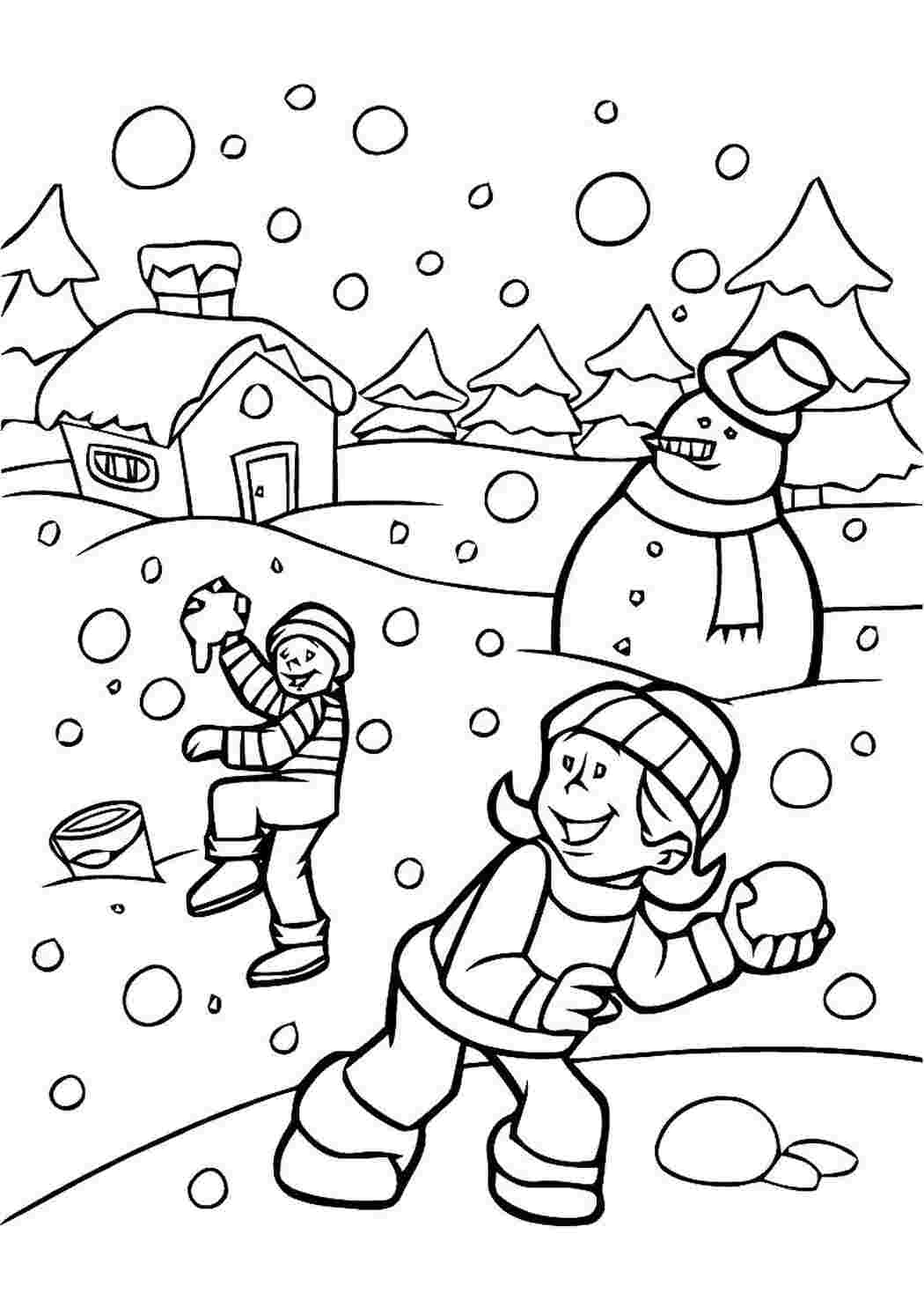 Раскраска Снег