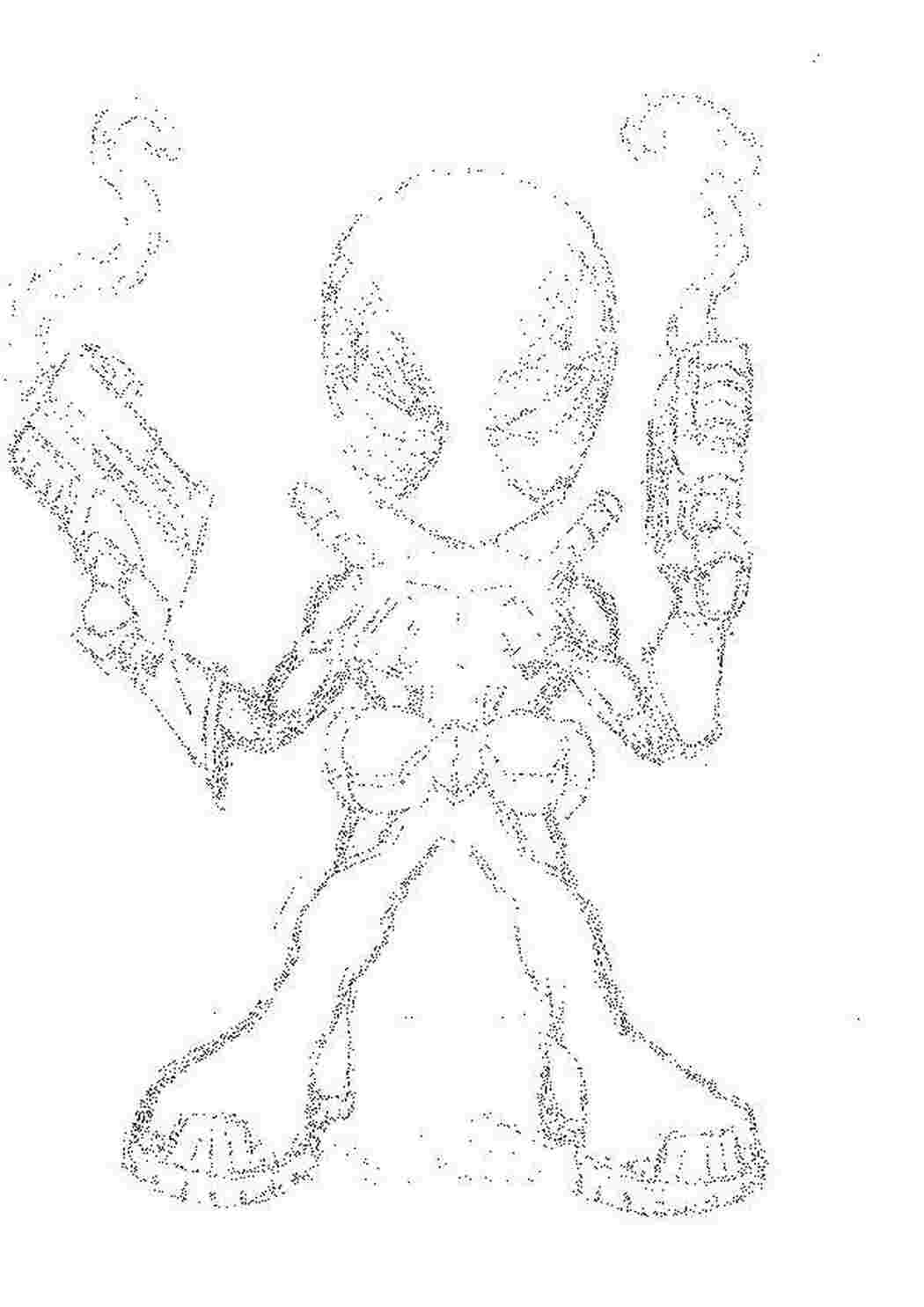 Раскраска Рисованный дэдпул