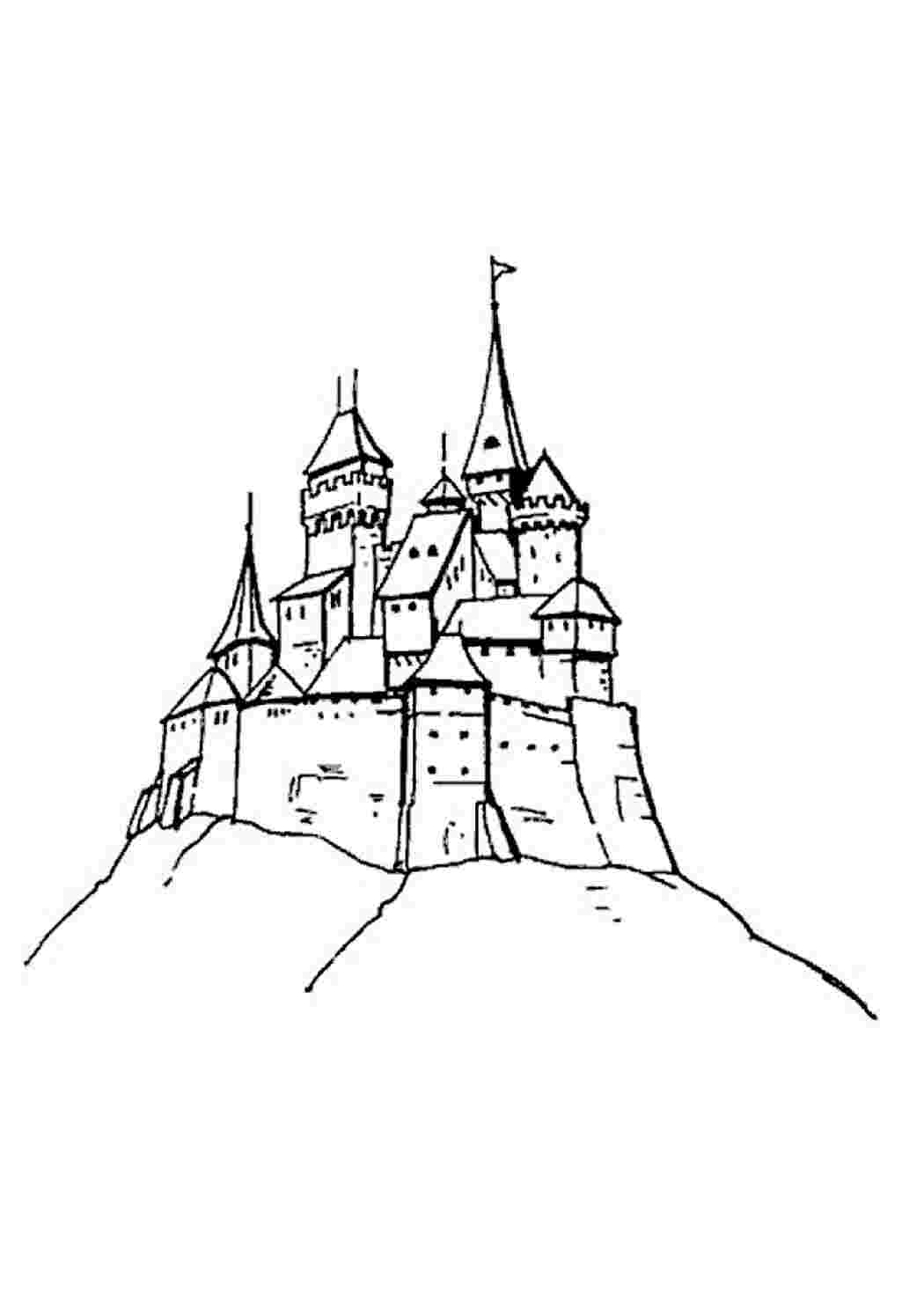 Средневековый замок 4 класс. Раскраска замок. Замок рисунок карандашом. Рисование замка крепости. Замок для рисования.