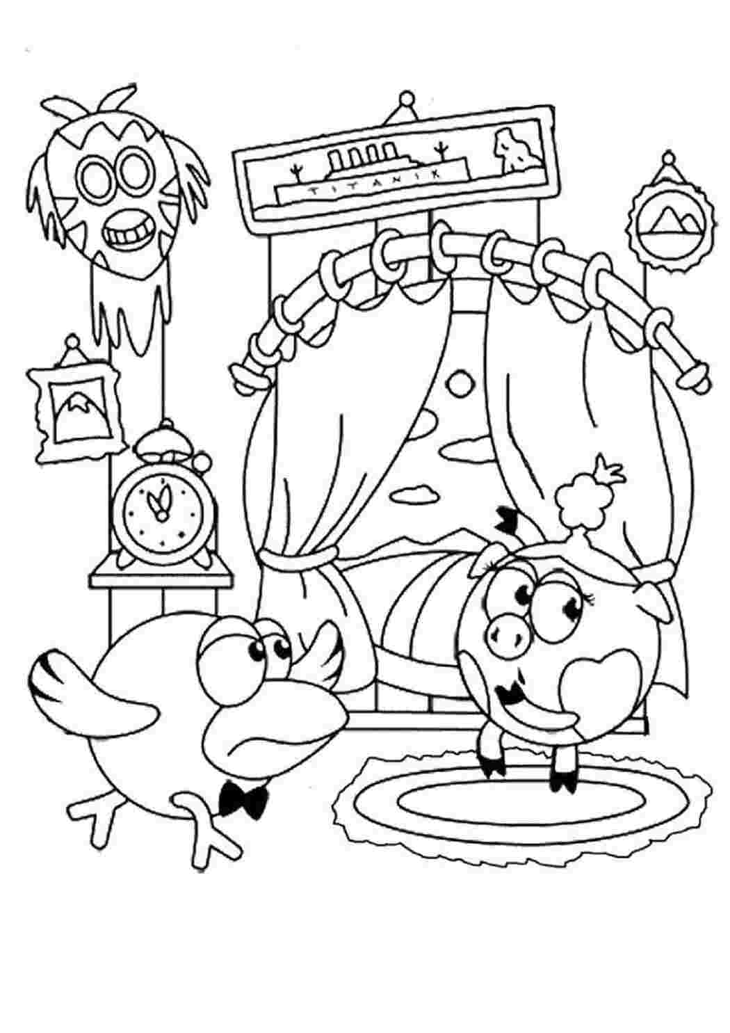 Раскраска Смешарики