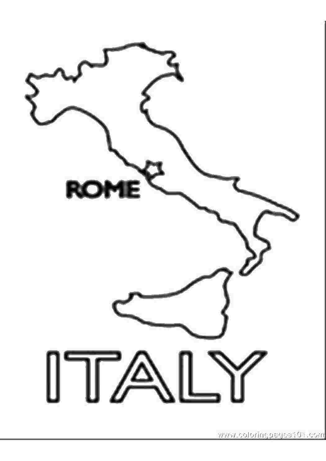 Карта Италии раскраска