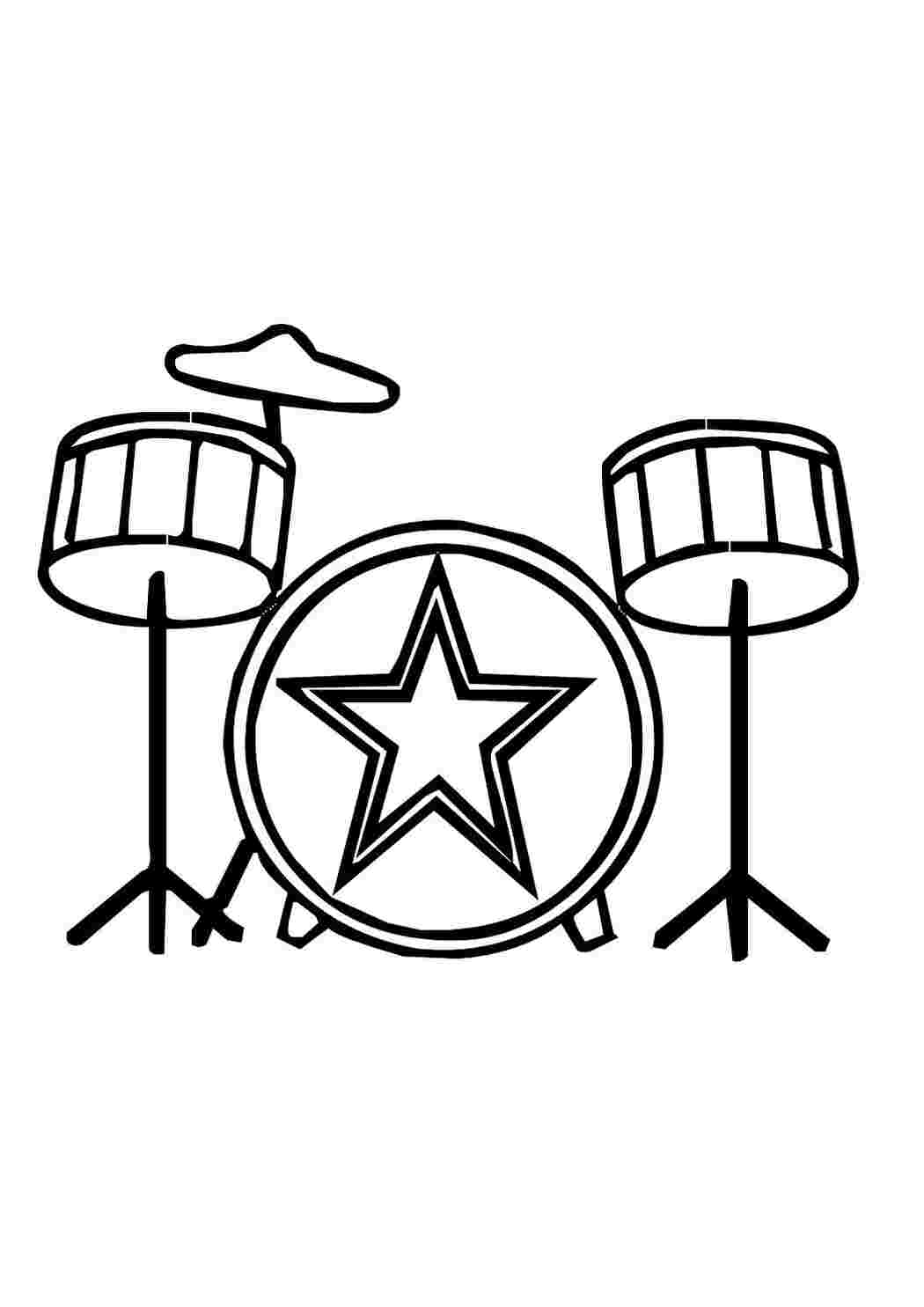 Раскраска Барабанная установка