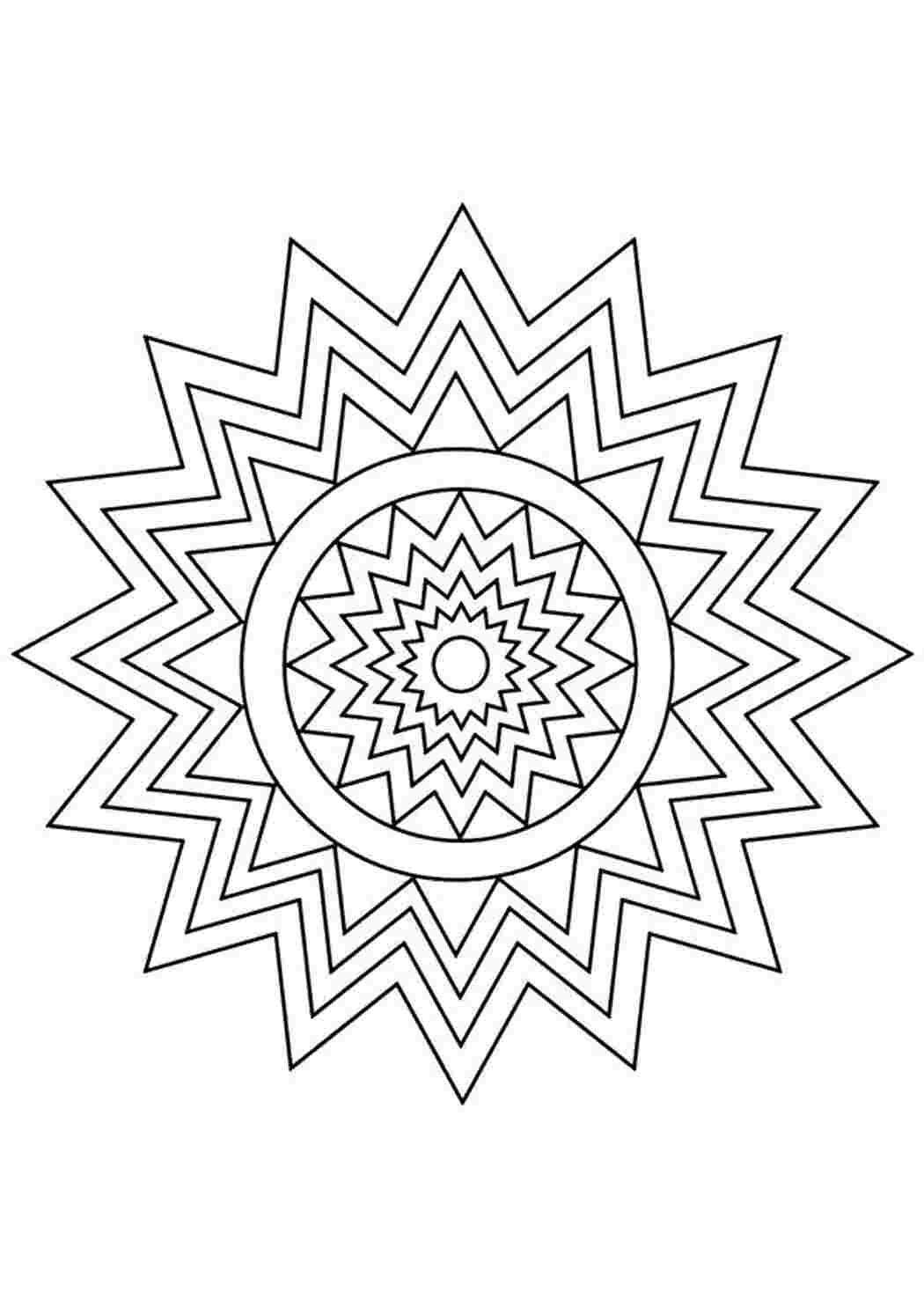 Раскраска Остроугольная мандала