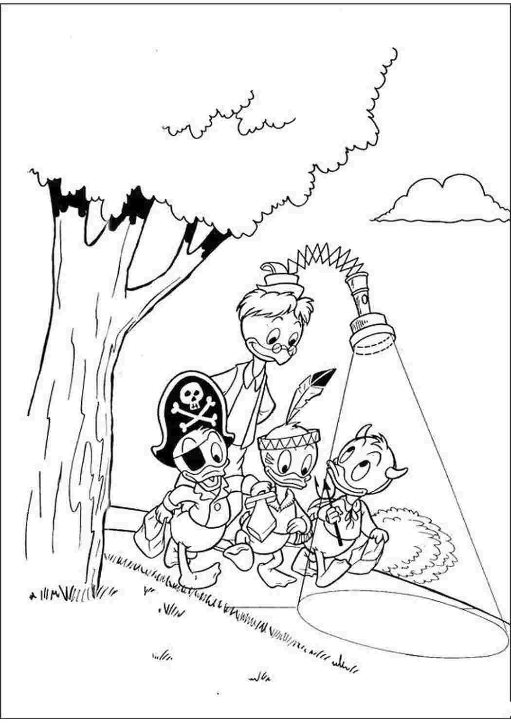 Раскраска Скрудж макдак и его племянники