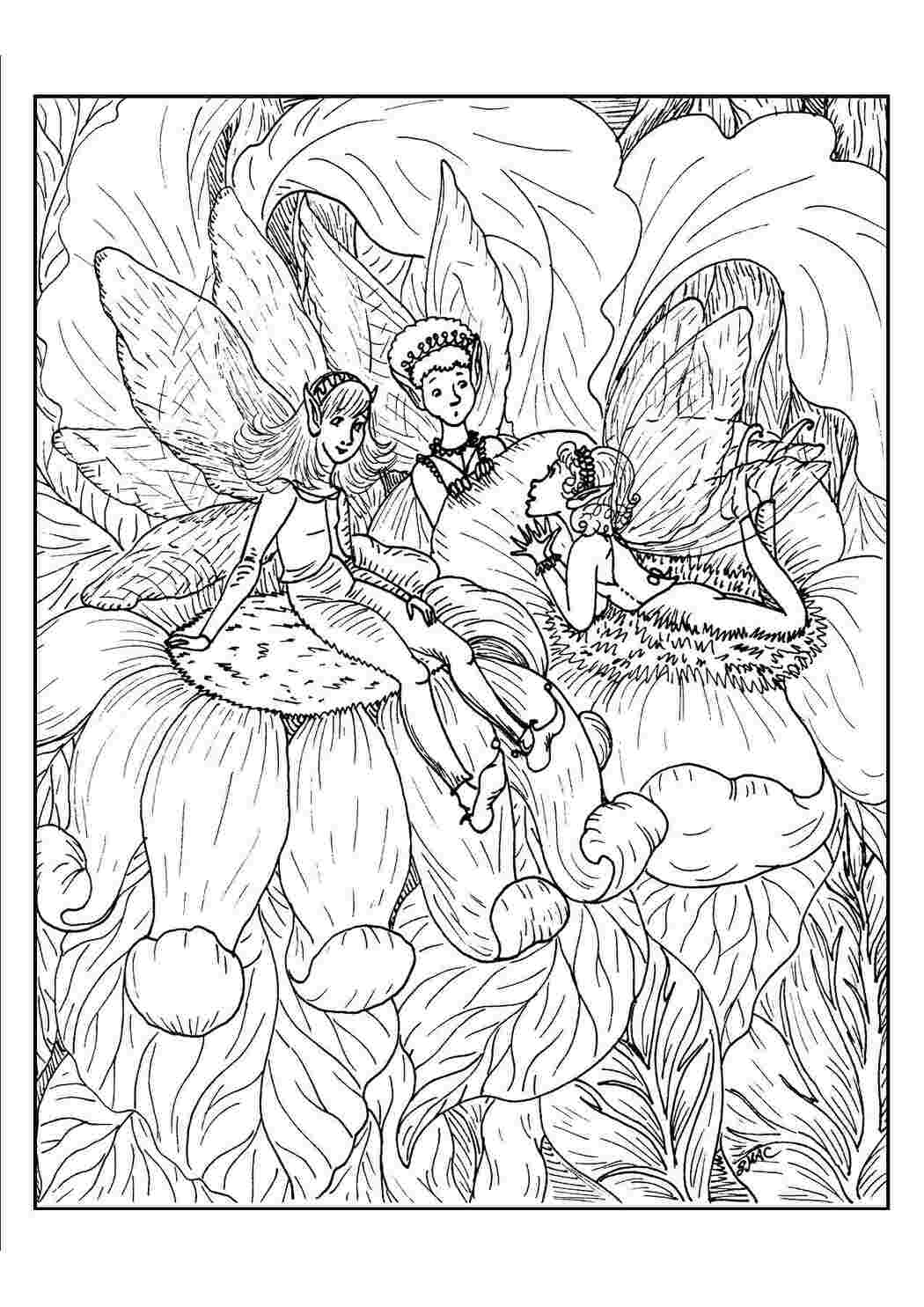 Раскраска Разговоры фей