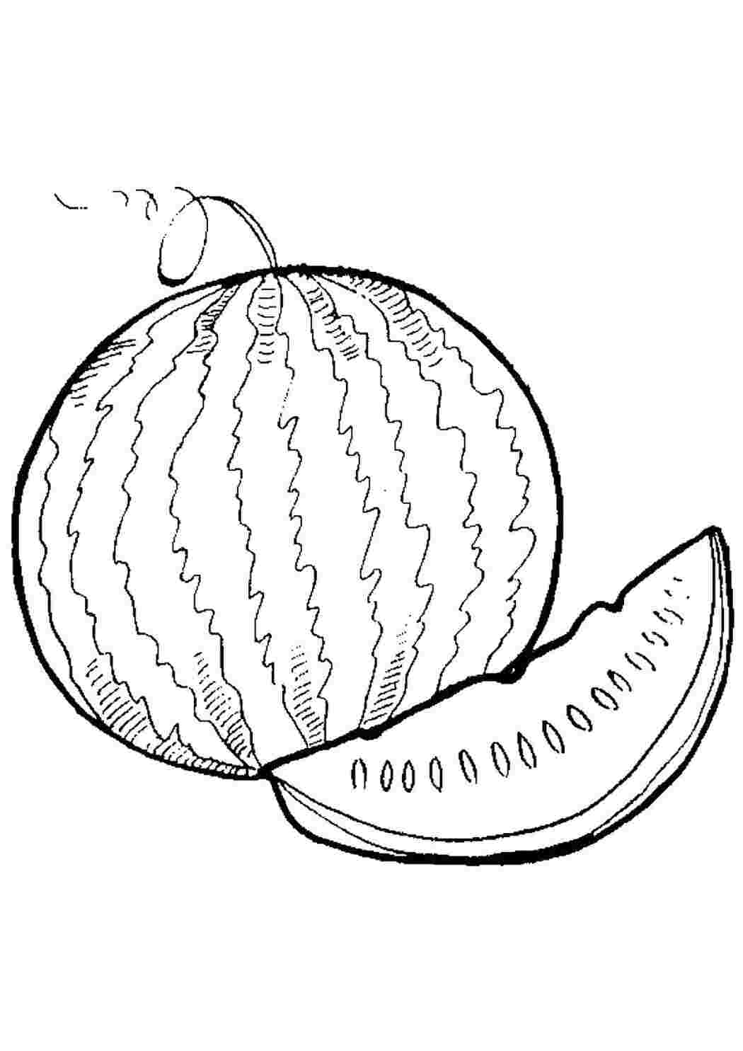 Раскраска Вкусный арбуз 