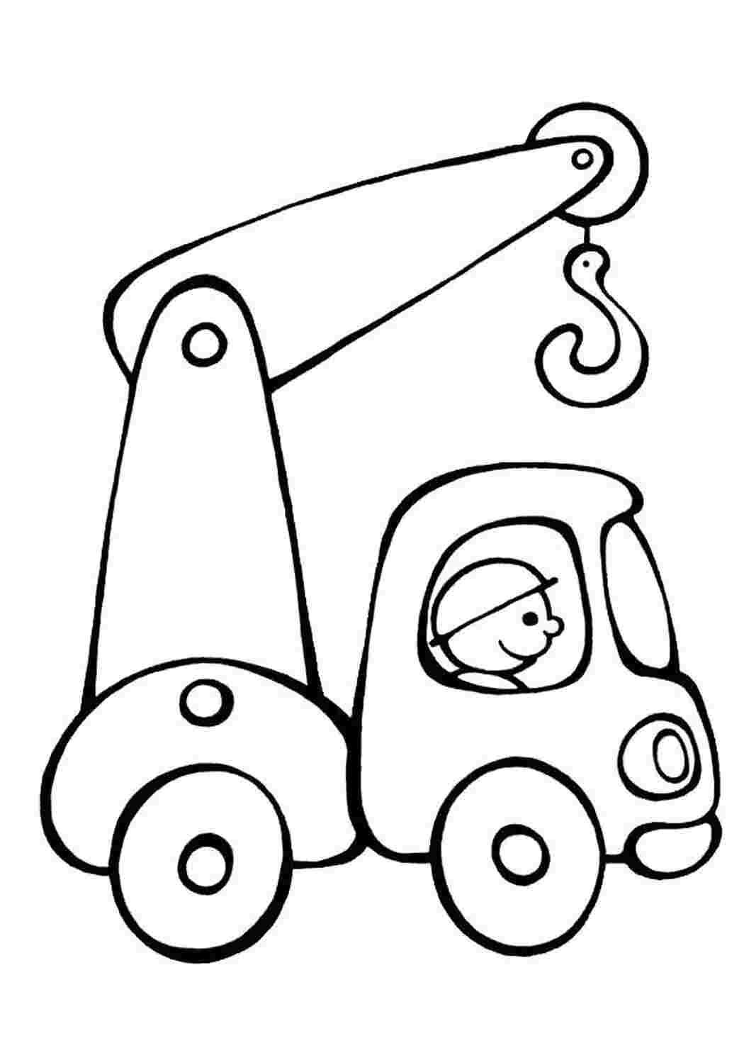 Раскраска Водитель подъемного крана