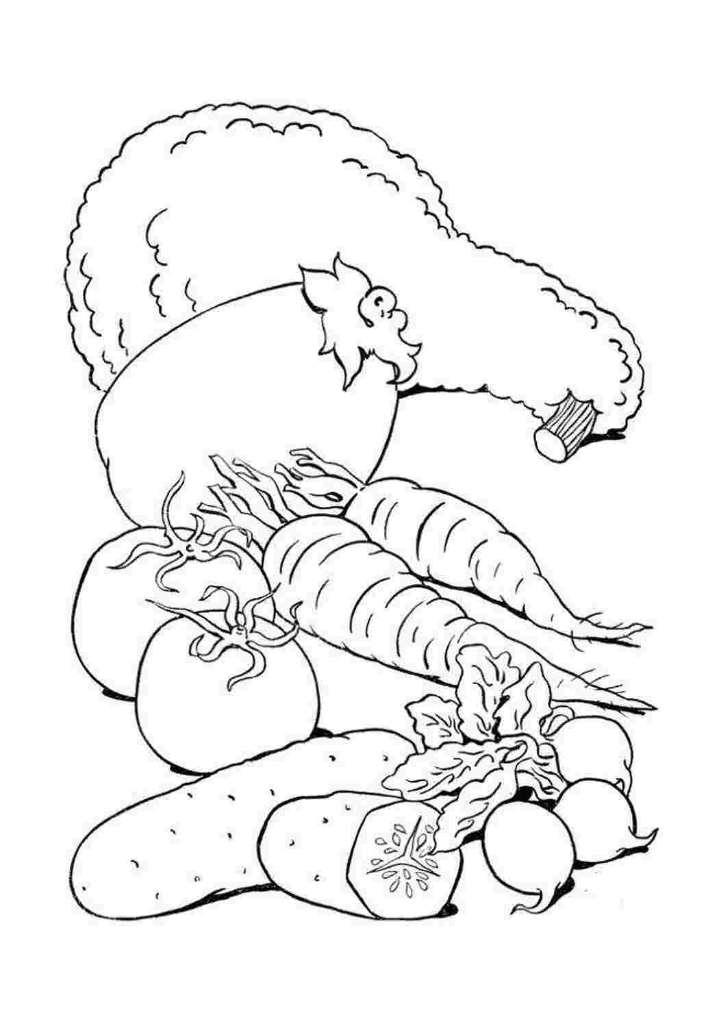 Раскраска Овощи