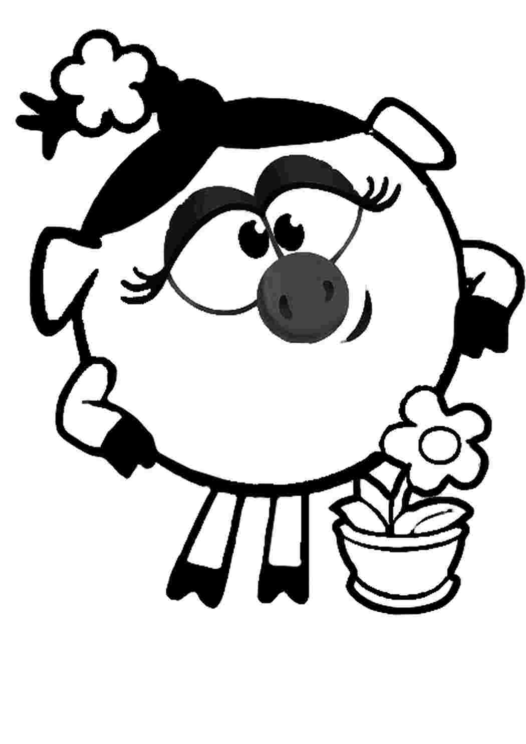 Раскраска Раскраски смешариков.