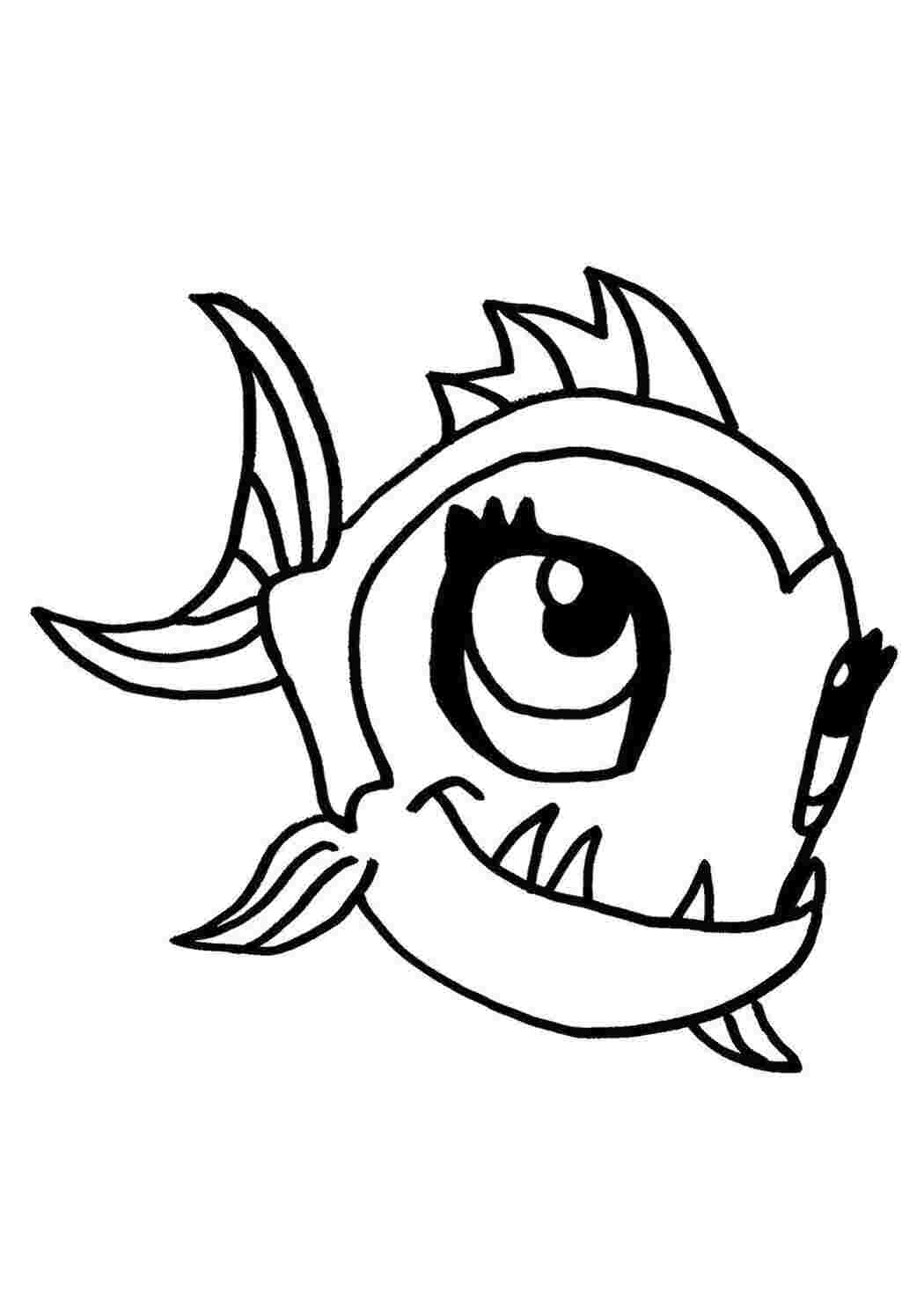 Раскраска Милая пиранья