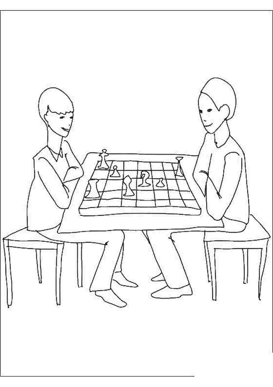 Раскраска игра в шахматы для детей