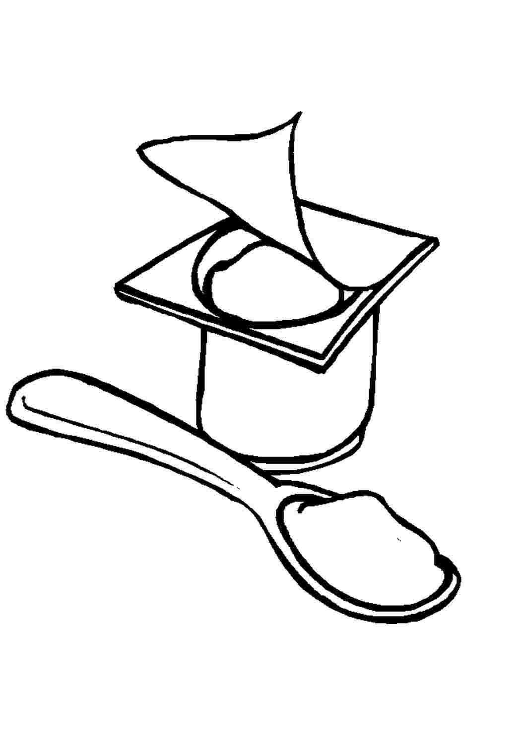 Раскраска йогурт. полезная еда