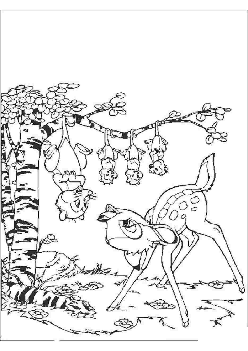 Раскраска Бэмби