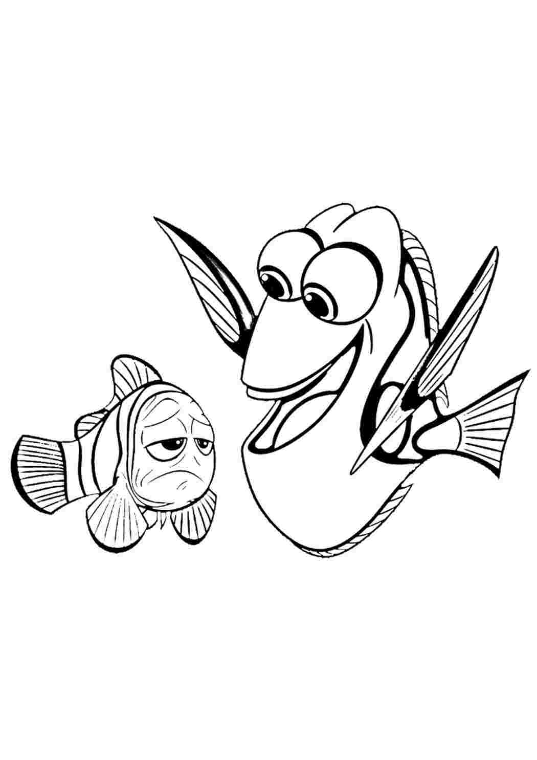Раскраска для детей 7 лет рыбка дори