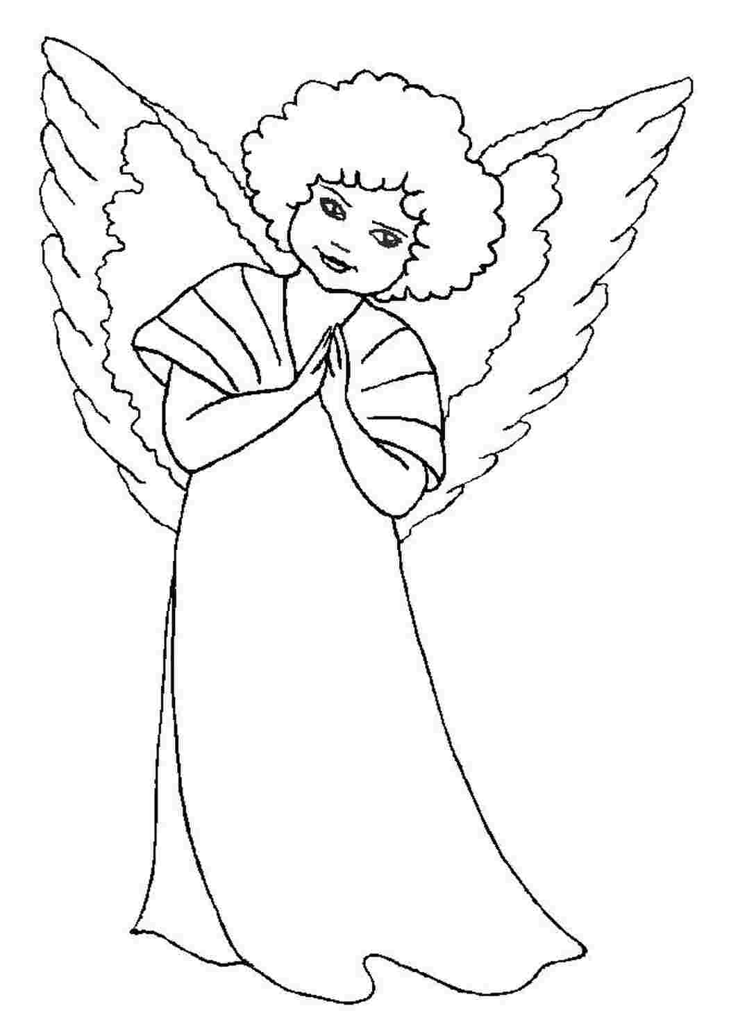 Раскраска веселый ангел