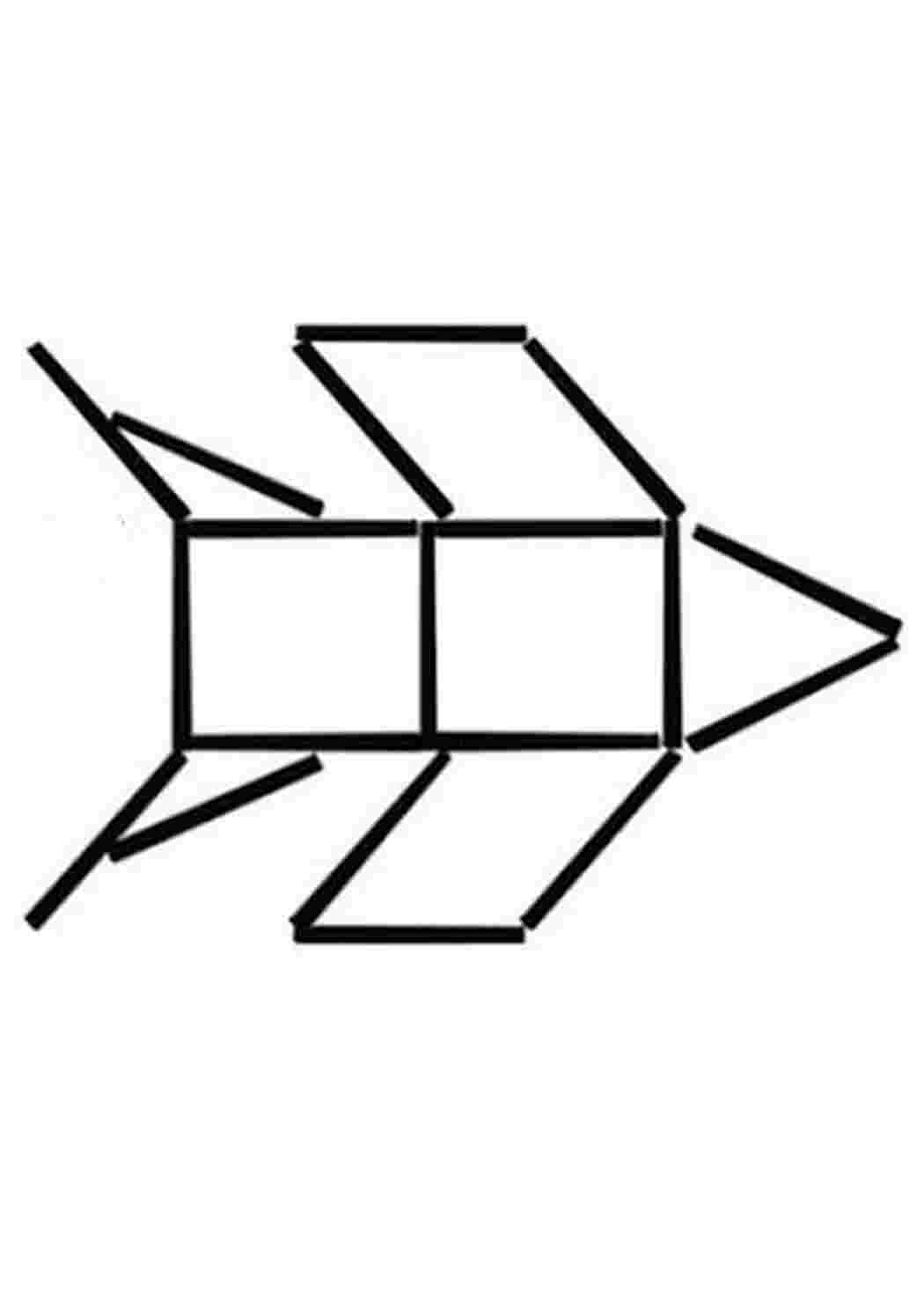 Раскраска фигурки из счетных палочек 