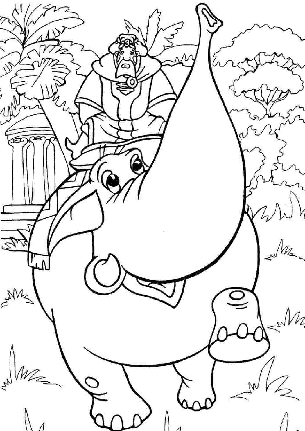 Раскраска Князь на слоне