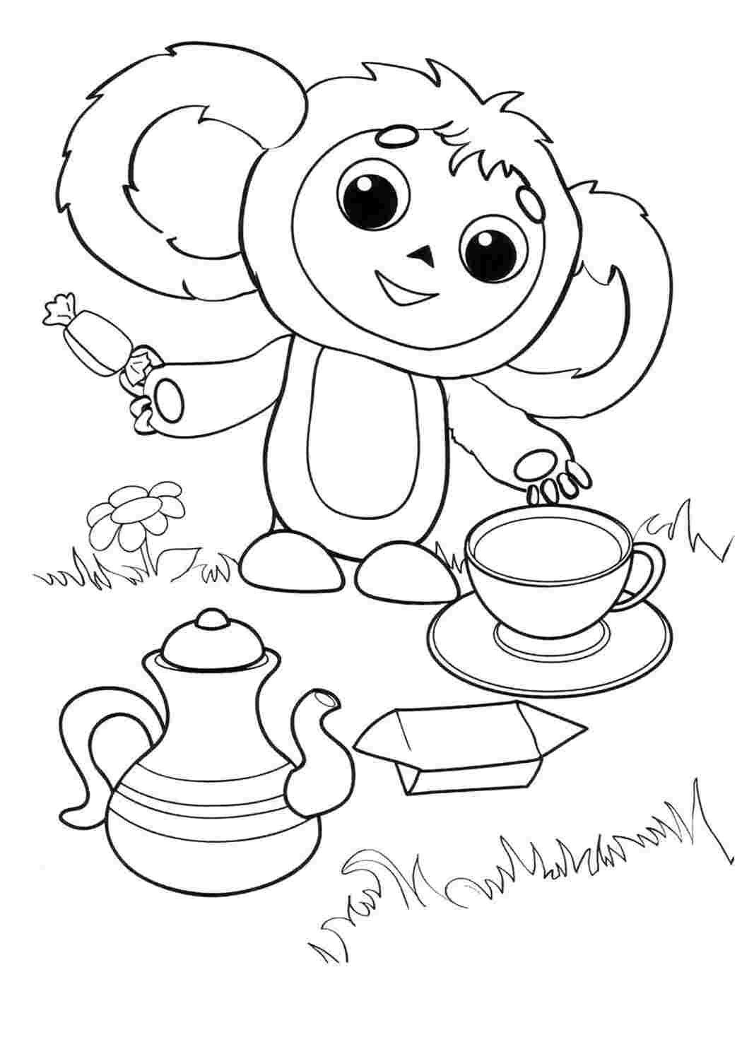 Раскраска чебурашка