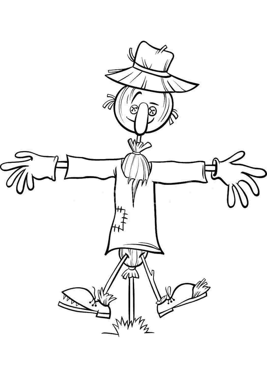 Раскраска Огородное пугало