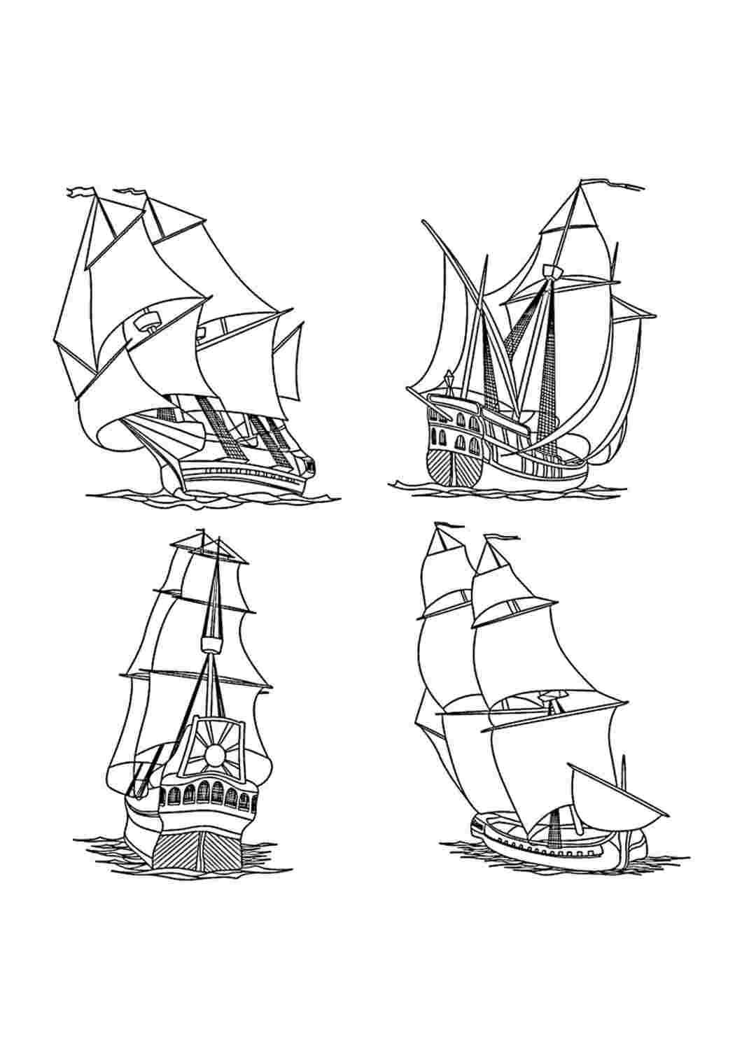 Пиратский корабль рисунок поэтапно