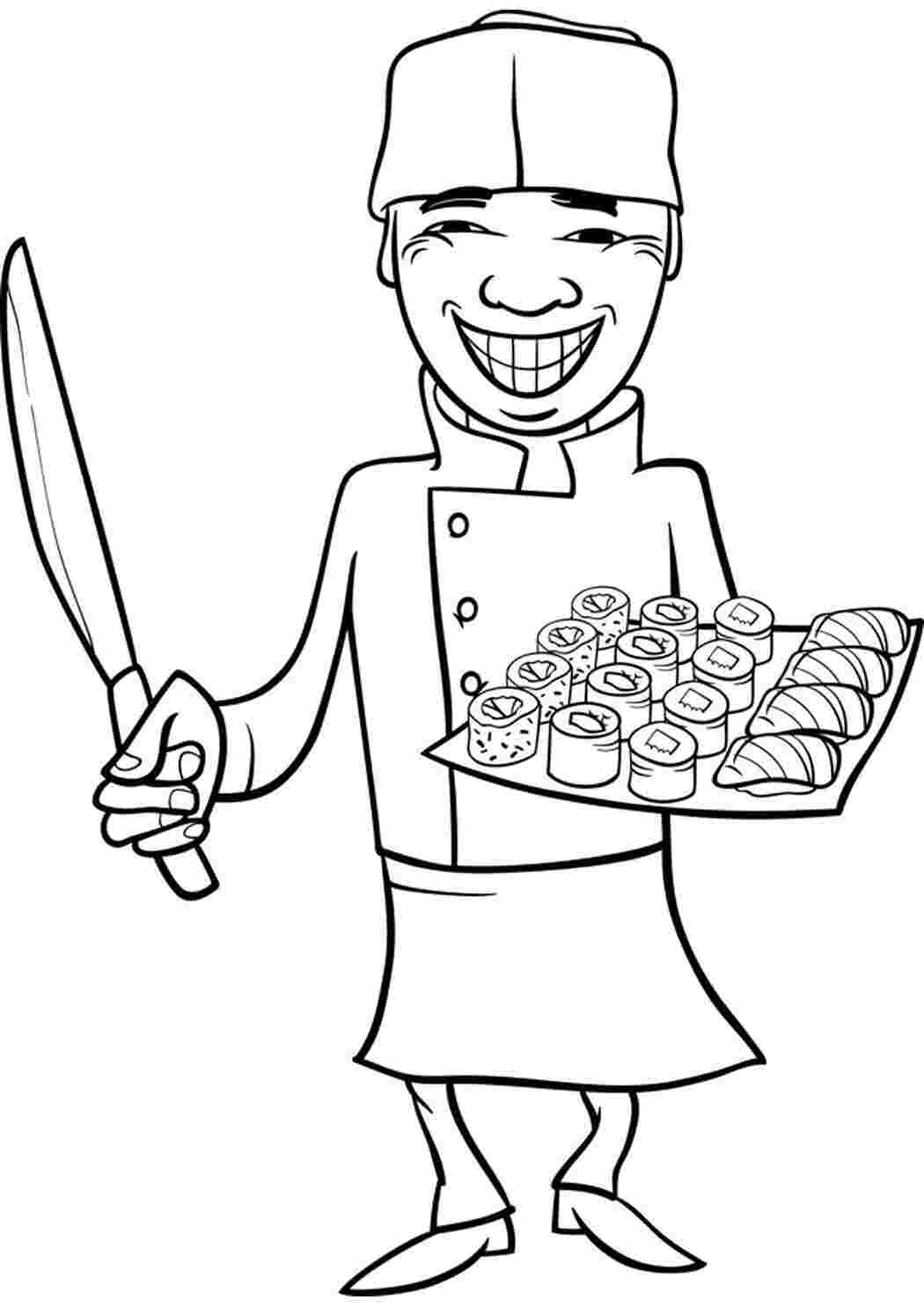 Раскраска суши роллы