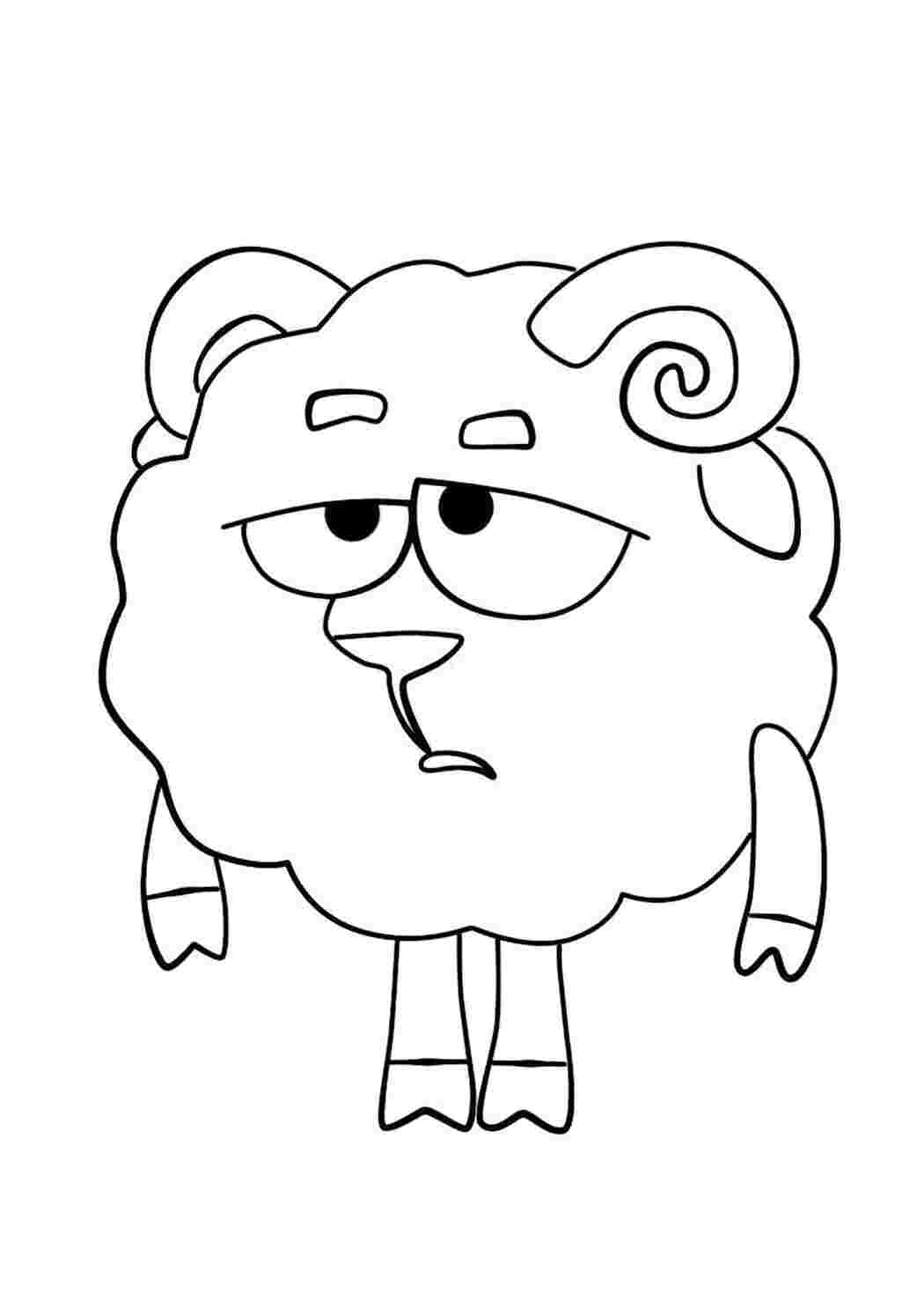 Раскраска Бараш из Смешариков 