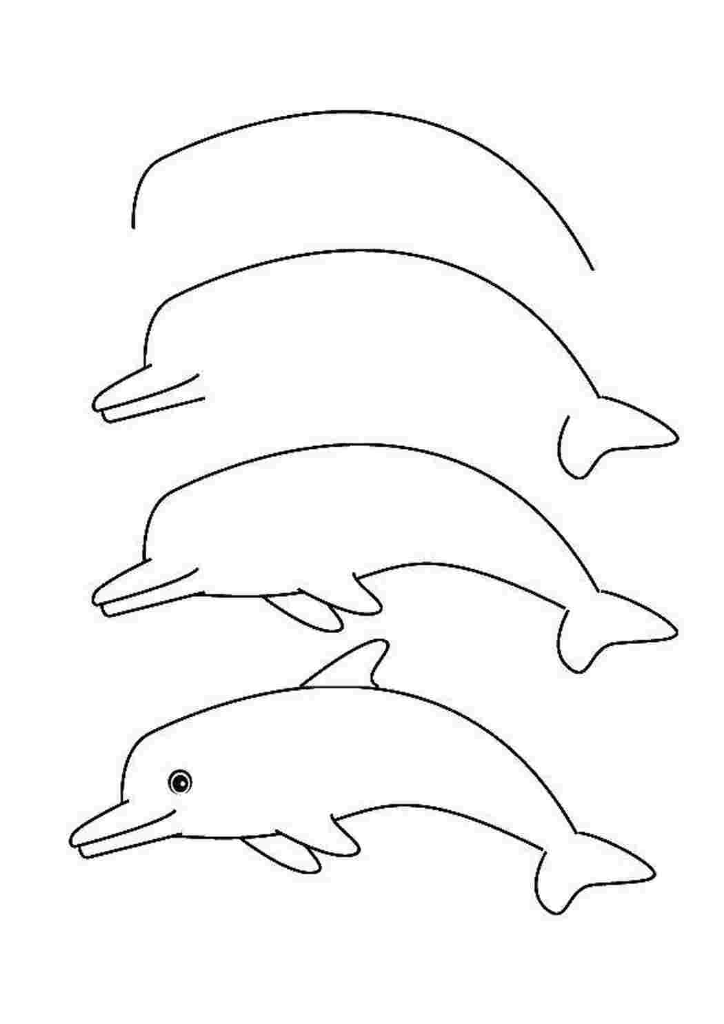 Рисунки на свободную тему легкие дельфин