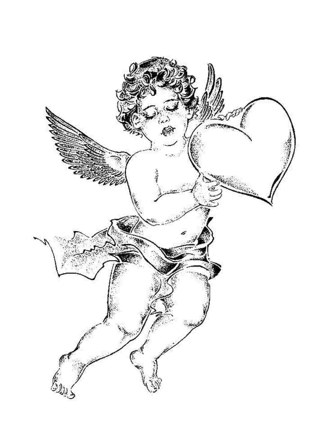 Ангелочек рисунок эскиз