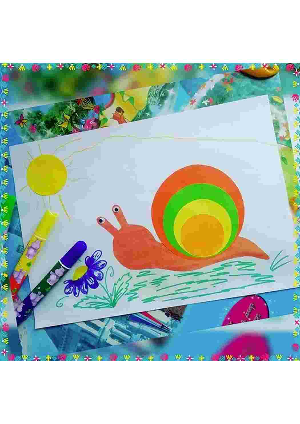 Раскраска аппликация улитка