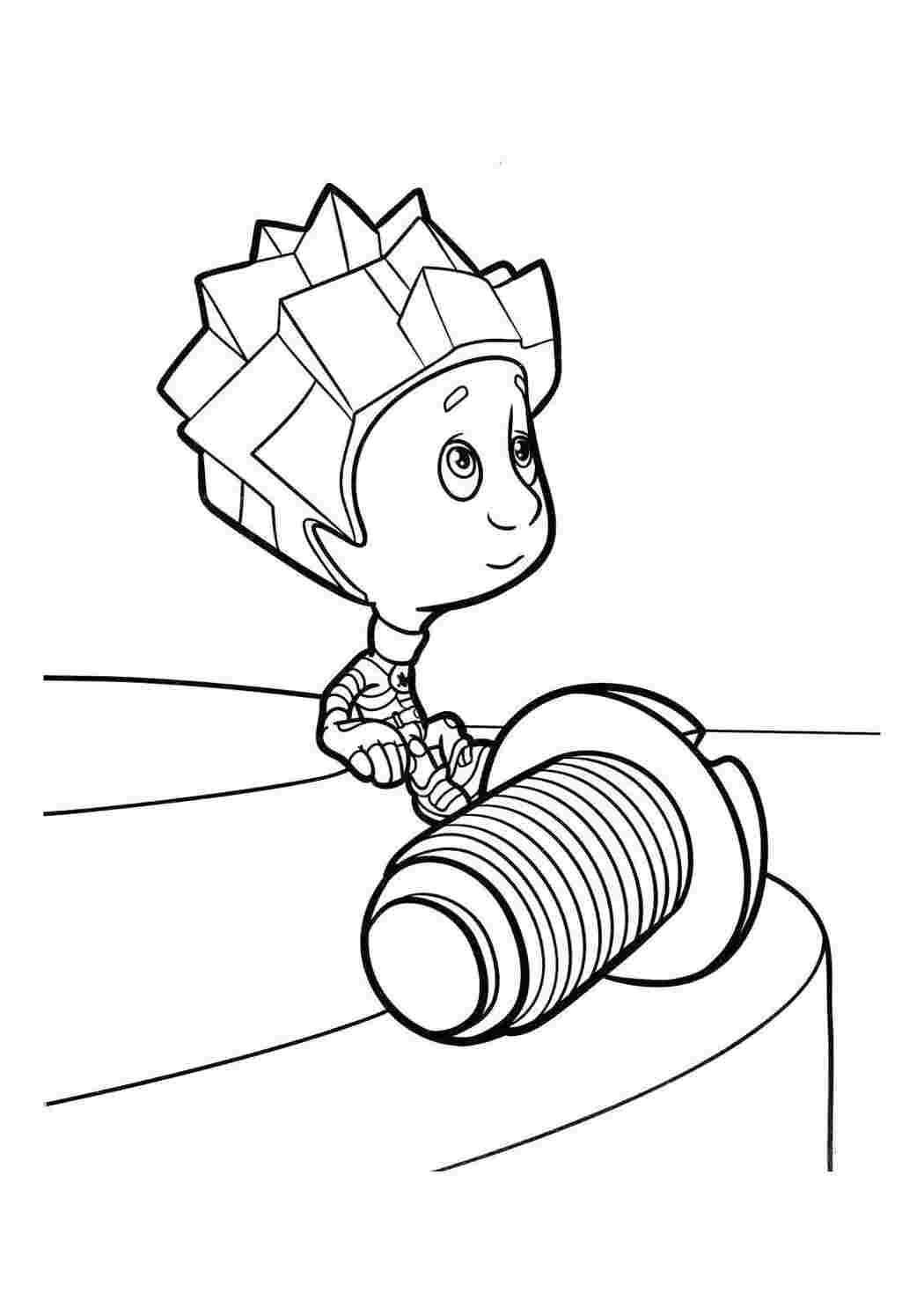 Раскраска Нолик около винтика