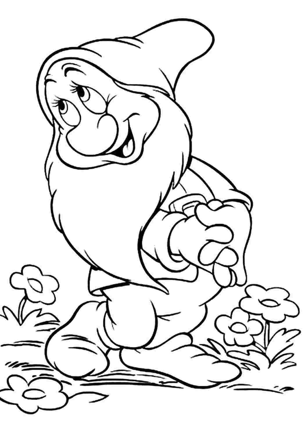 Раскраска Гномик белоснежки