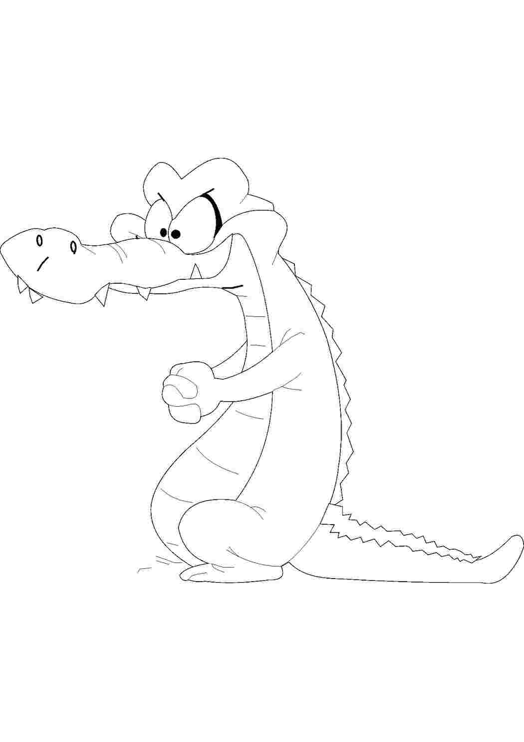 Раскраска злой крокодил