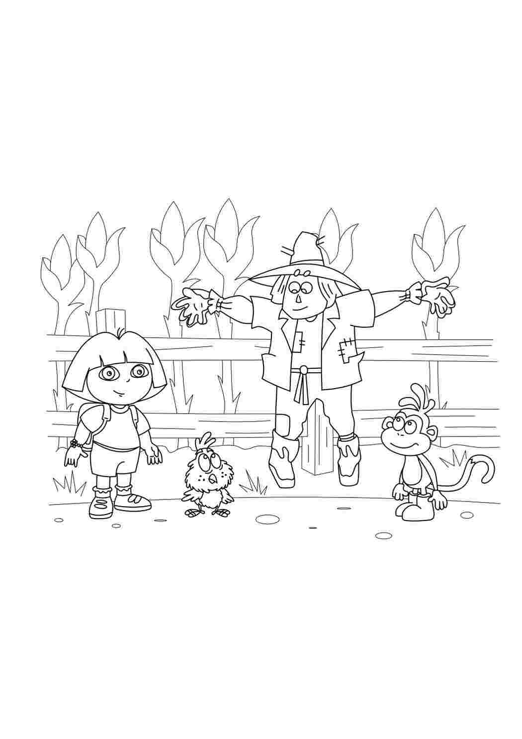 Раскраска Даша-путешественница (dora the explorer)