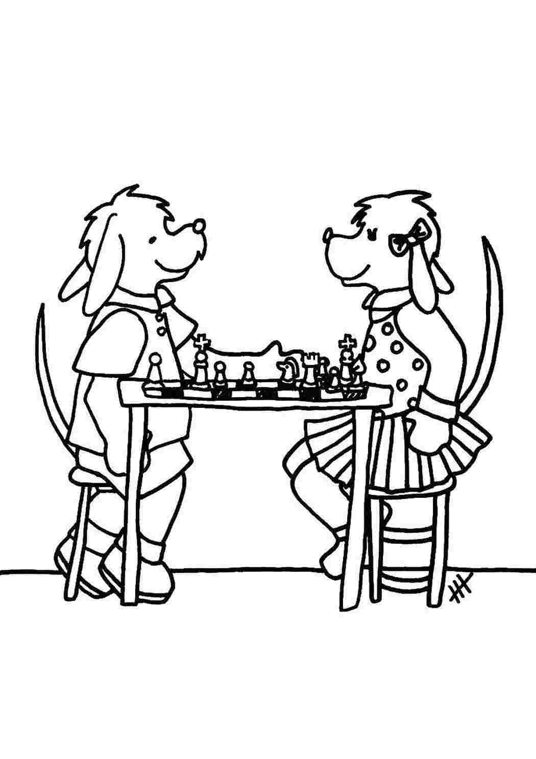 Раскраски шахматы 🎨 распечатать бесплатно, скачать для детей