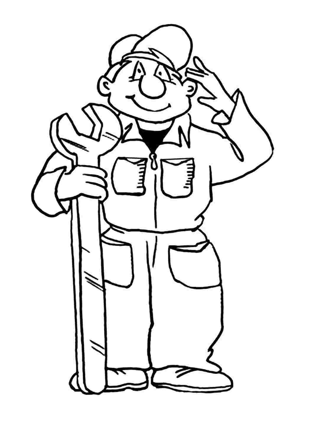 Раскраска Механик