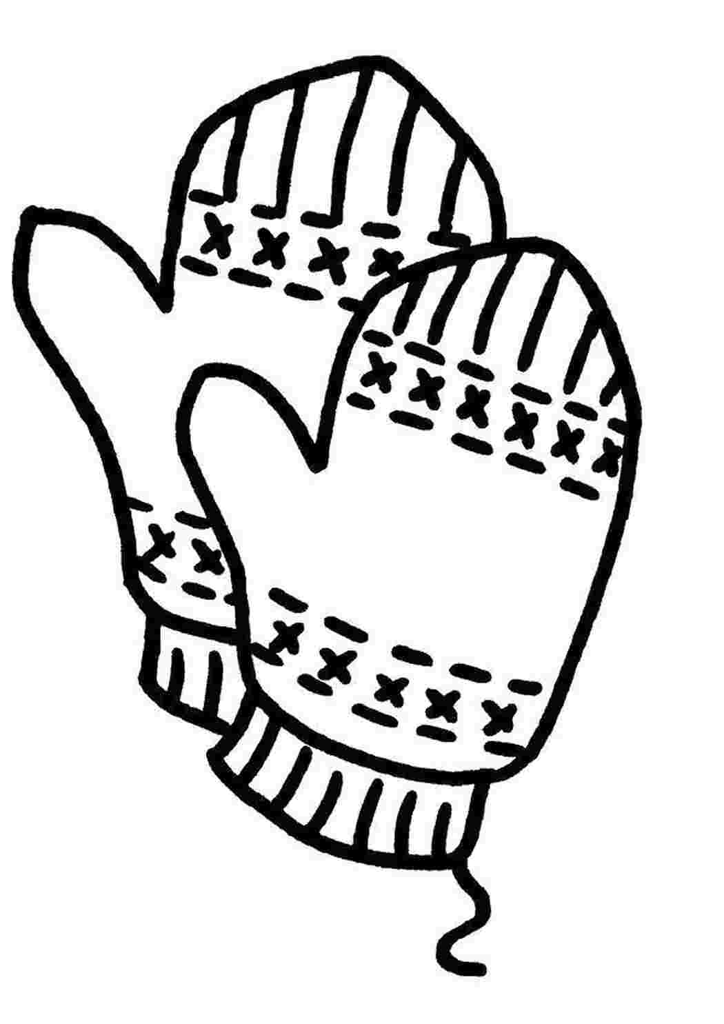 Раскраска Зимние варежки