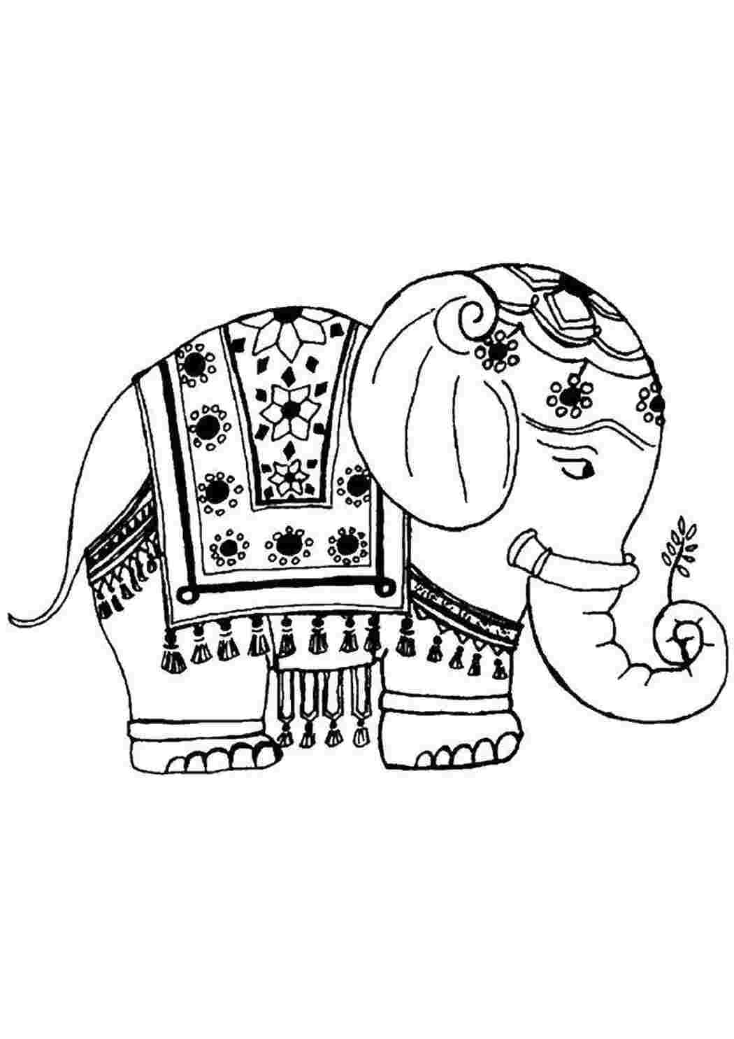 Индийские слоны Раскрашенные