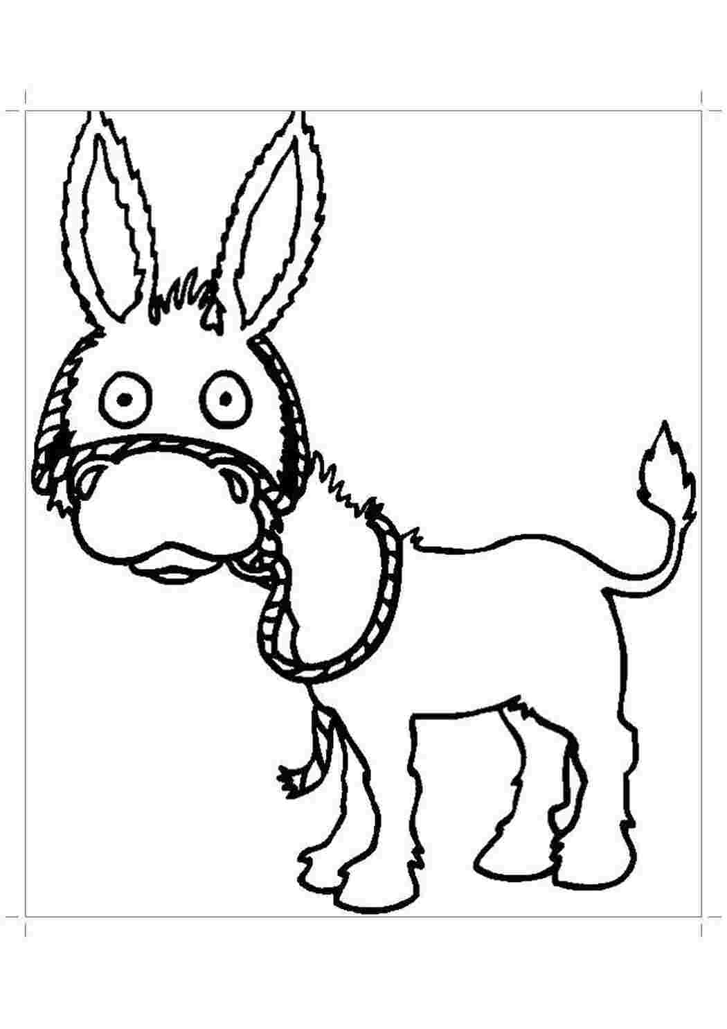 Раскраска Раскраска-  осел из мультфильма