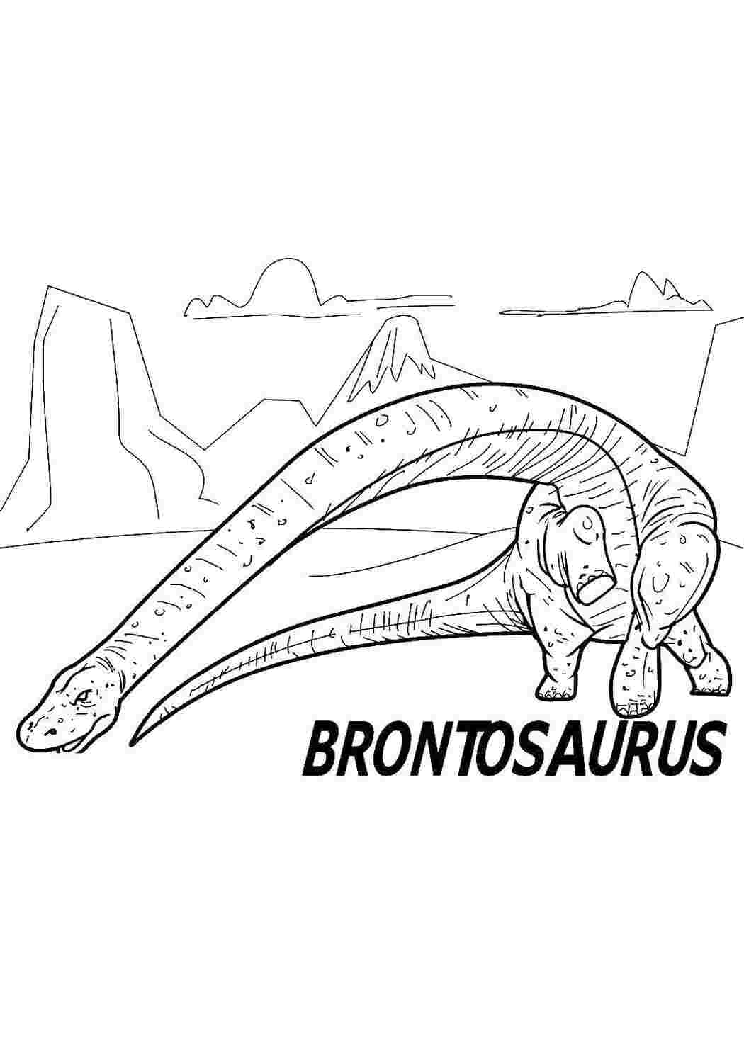 Раскраска Бронтозавр