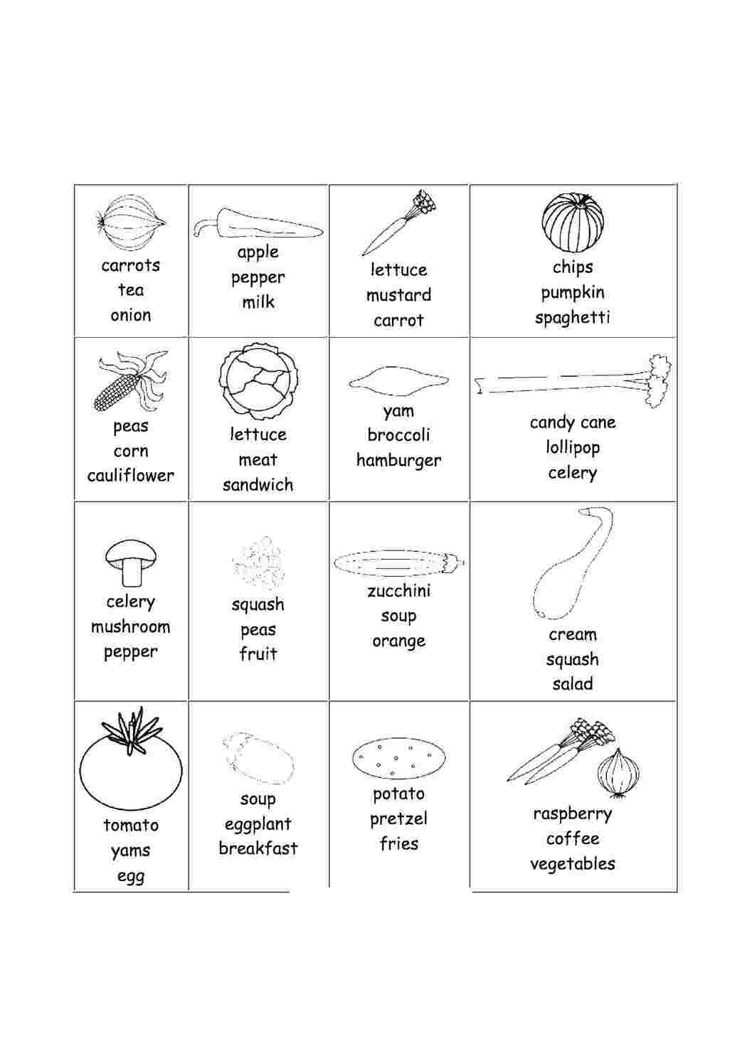 Раскраска Овощи
