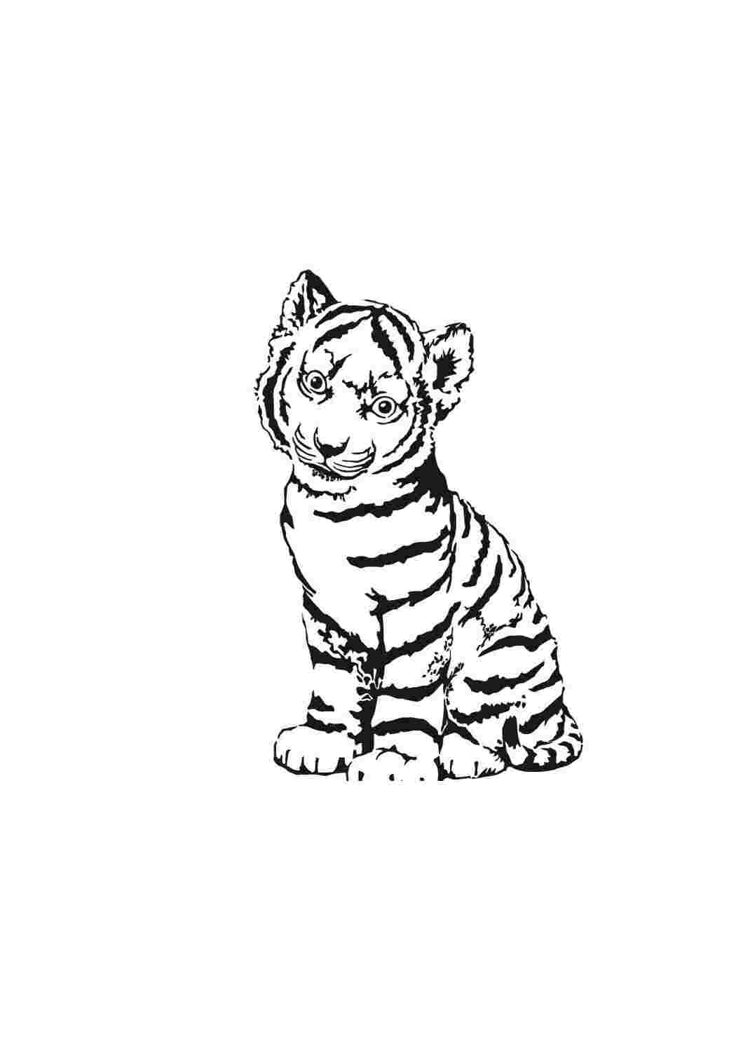 Тигр маленький рисунок