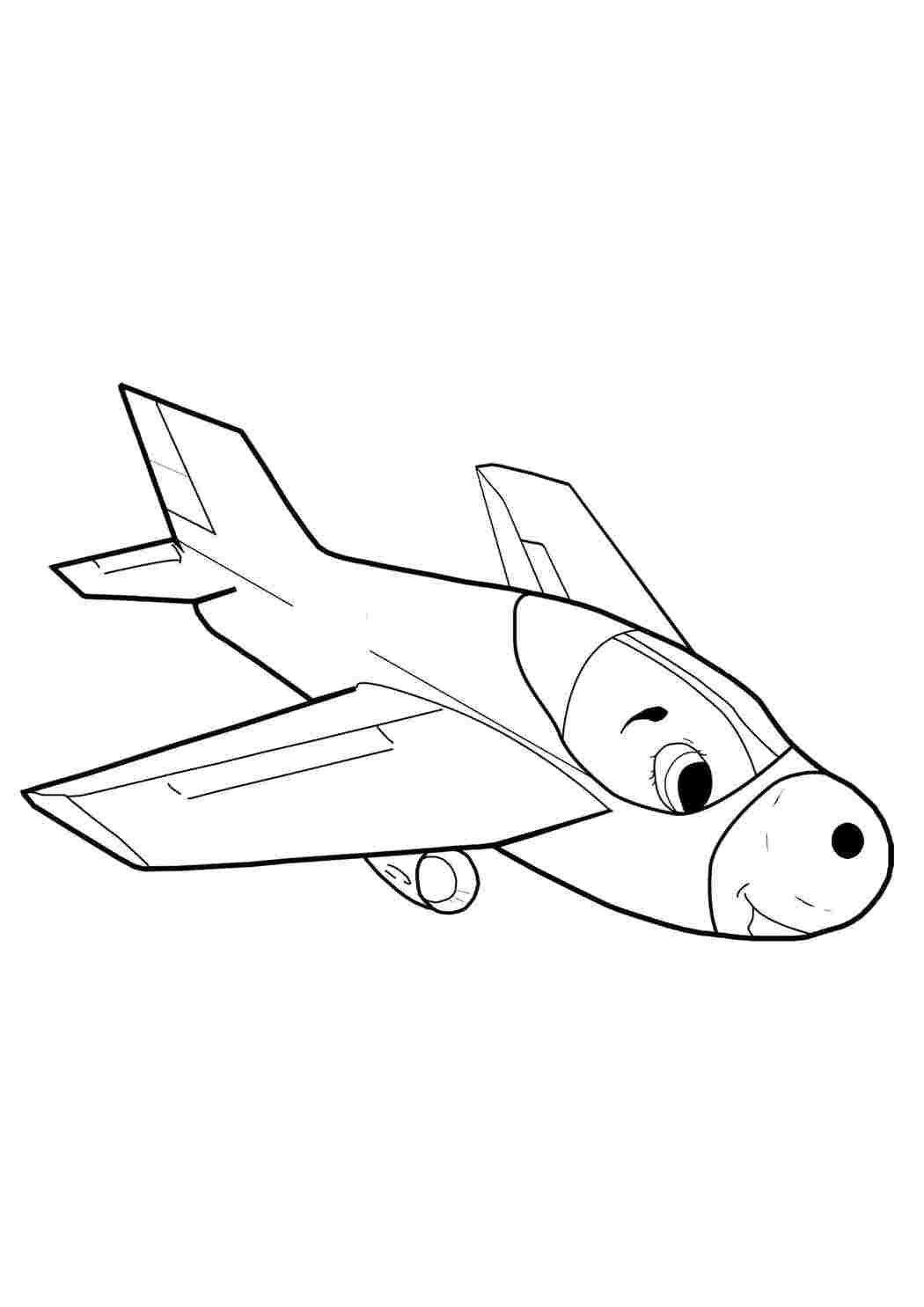 Раскраска смешной самолет