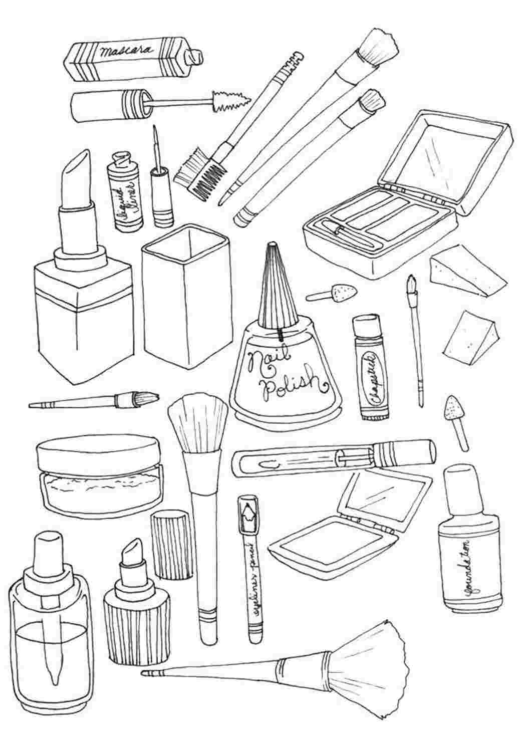 Раскраска Разные предметы для красоты